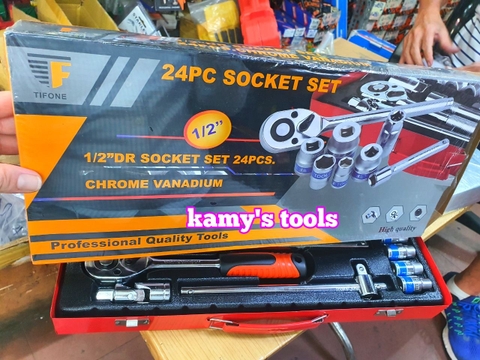 Bộ tuýp đầu khẩu 24 chi tiết 1/2 inch lục giác 8-32mm Tifone