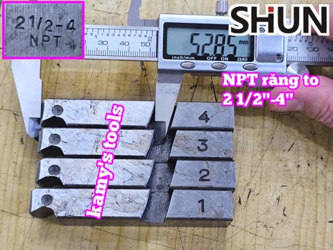 Dao tiện ren ống sắt tráng kẽm Long Shun NPT REN TO 2 1/2-4 inch (76mm-114mm)