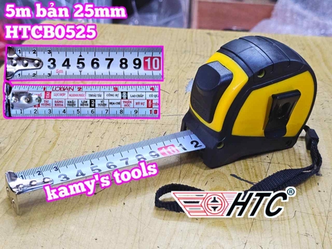 Thước cuộn thước rút thước kéo 5m 5 mét bản 25mm HTC HiLock-25 model HTCB0525 tự động khóa