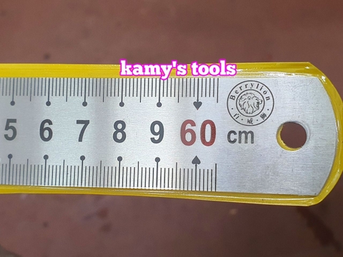 Thước lá inox 600mm (60cm) 2 hệ inch và mét bản 29mm hệ mét Berrylion