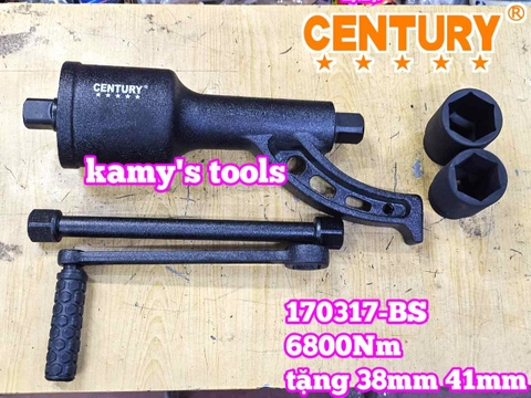 Bộ dụng cụ quay lốp tăng lực mở tắc kê bánh xe tải 1 inch 6800Nm Century 170317-BS