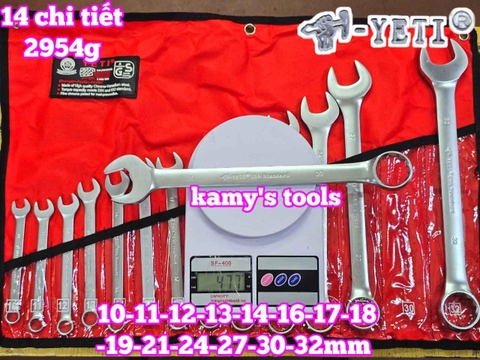 Bộ cờ lê vòng miệng YETI đầu búa 14 chi tiết 10-32mm YETI-32202A