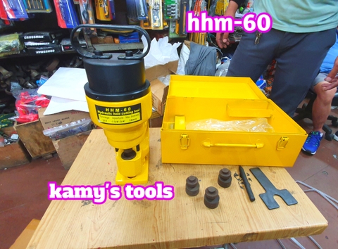 Máy đột lỗ thủy lực HHM-60 TLP 31 tấn đột lỗ 10mm-20mm 4 bộ khuôn