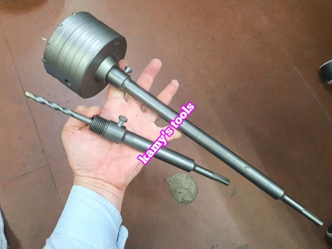 Mũi khoan khoét lỗ tường rút lõi bê tông 65mm 70mm 75mm 80mm 85mm 90mm 95mm 100mm dài 200mm 350mm (hộp đỏ)