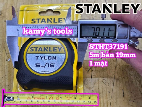 Thước cuộn thép 5m thước kéo 5 mét 1 mặt hệ mét inch bản 19mm Stanley STHT37191