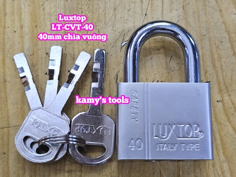 Ổ khóa trắng chìa vuông 4 chìa 4F 40mm Luxtop LT-CVT-40