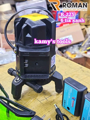Máy cân mực bắn cốt căn laser 6 tia xanh Roman R-225