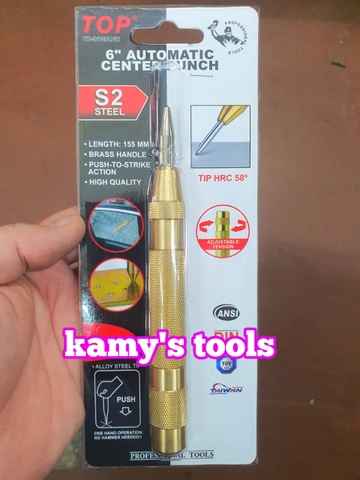 Đục bung tu lấy dấu tự động định vị đục lỗ tâm thép S2 Top dài 5 inch 6 inch model TB-9109VN TB-9109LVN