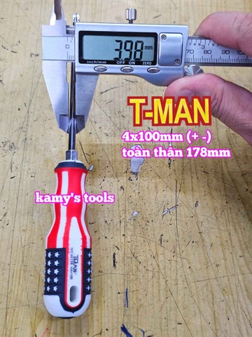 Tua vít 2 đầu bake dẹp T-MAN 4mm dài 100mm 150mm 4x100mm 4x150mm TMAN-6612-4B100 TMAN-6612-4B150