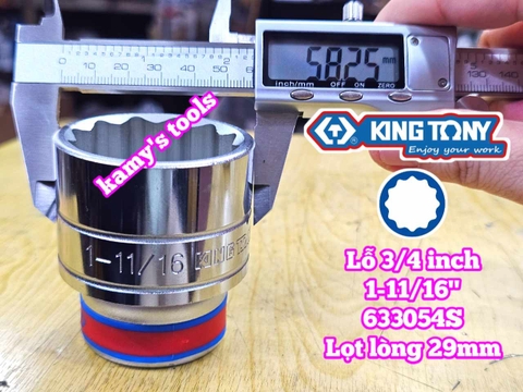 Tuýp 3/4 inch hệ inch 12 cạnh Kingtony 1-11/16 inch 1-3/4 inch 633054S 633056S