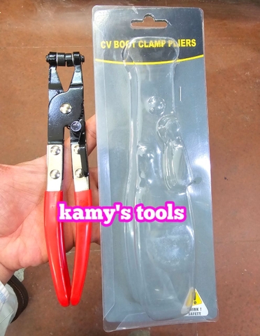 Kìm bóp cổ dê kẹp quai nhê bóp tháo ống nước ô tô có cóc hãm dài 210mm kamytools