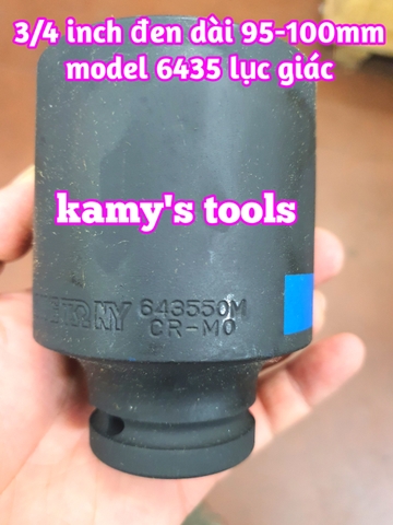 Đầu tuýp đen 6 cạnh Kingtony 3/4 inch 42mm 46mm 50mm 55mm 643542M 643546M 643550M 643555M