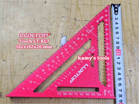 Thước ê ke góc tam giác vuông đa năng nhôm 7 inch Luxtop LT-RL7