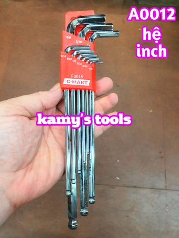 Bộ lục giác dài hệ inch C-mart 9 cây F0016