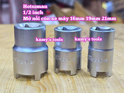 Dụng cụ mở tán nồi côn xe gắn máy 1/2 inch Hotssman 16mm 19mm 21mm đầu tuýp đầu khẩu mở nồi côn