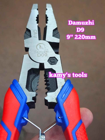 Kìm điện tuốt dây bấm cos trợ lực 9 inch 220mm DAMUZHI DMZ-D9