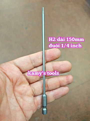Mũi bắn siết vít lục giác 6 cạnh đuôi lục giác 1/4 inch dài 150mm thép S2 H1.5 H2 H2.5 H3 H4 H5 H6