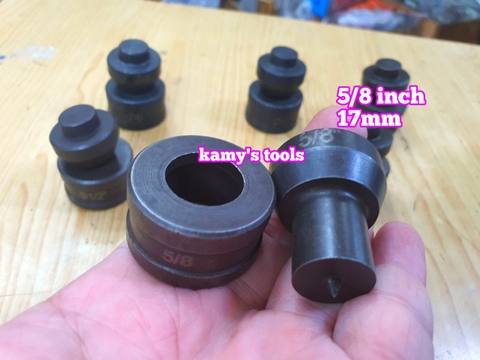 Khuôn đột lỗ mũi đột lỗ sắt V, thanh đồng cái dùng máy đột lỗ thủy lực CH-60 HHM-60 (bán lẻ 1 bộ)