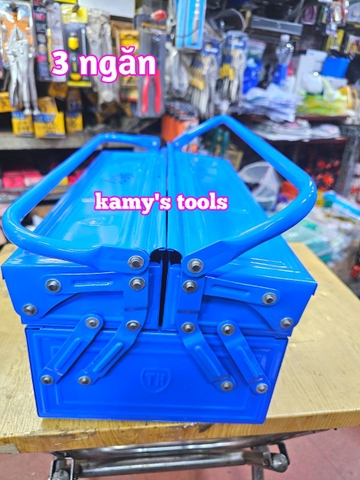 Thùng đồ nghề sắt 3 tầng 5 ngăn thép dày 450x245x190mm