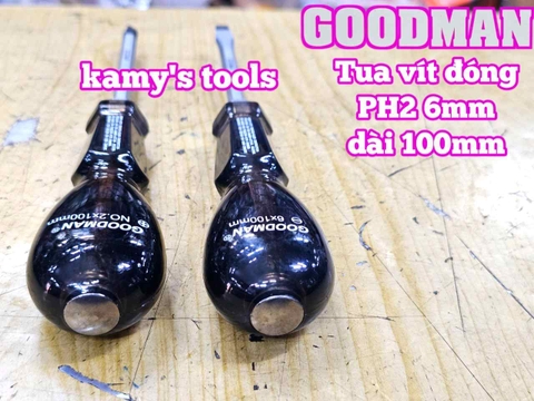Tua vít đóng Goodman bake PH2 dẹp 6mm dài 100mm P98+6x100 P98-6x100