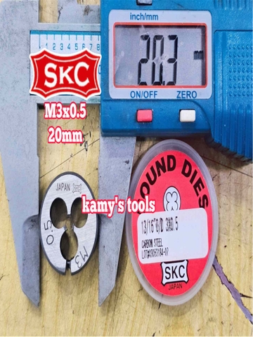 Bàn ren SKC M3x0.5 (3x0.5) đường kính 13/16 inch 20mm SKC-432003A