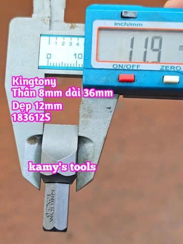 Mũi vít dẹp đóng Kingtony thân 8mm dài 36mm dẹp 8mm 10mm 12mm model 183608S 183610S 183612S