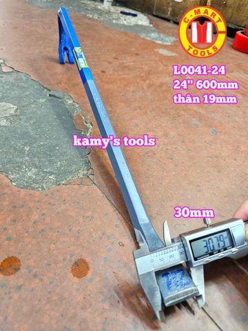 Xà beng đầu dẹp đầu nhổ đinh thân lục giác 24 inch 600mm C-mart L0041-24