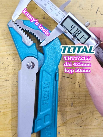 Mỏ lết răng kiểu thụy điển 45 độ 1.5 inch Total THT172153 dài 17 inch 425mm kẹp tối đa 55mm