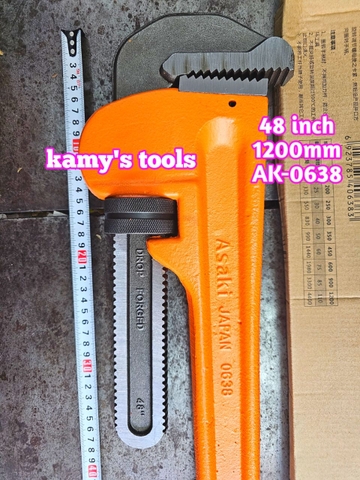 Mỏ lết răng 48 inch dài 1200mm Asaki AK-0638 mở miệng khoảng 110mm-120mm