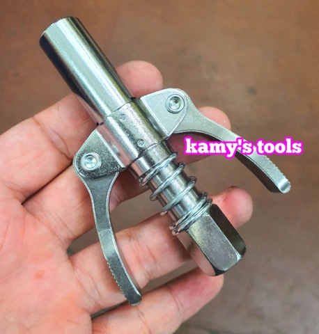 Đầu bơm mỡ bôi trơn kẹp vú mỡ nhanh áp suất cao 2 tai 6 chấu dạng kẹp khóa