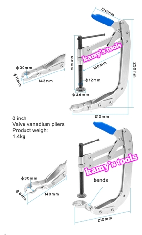 Cảo vam tháo lò xo xupap súp bắp 8 inch 2 ngàm kamytools