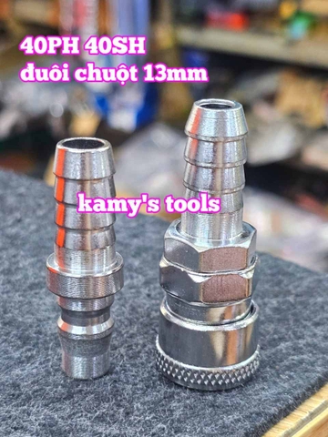Bộ nối nhanh hơi khí nén đuôi chuột dây 13mm 40SH 40PH Wetools WT-40SH WT-40PH