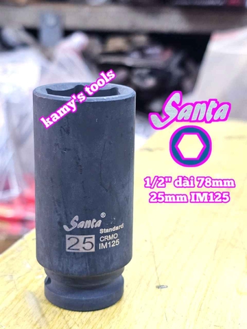 Đầu tuýp 1/2 inch đen dài Santa 25mm 26mm 28mm 29mm IM125 IM126 IM128 IM129