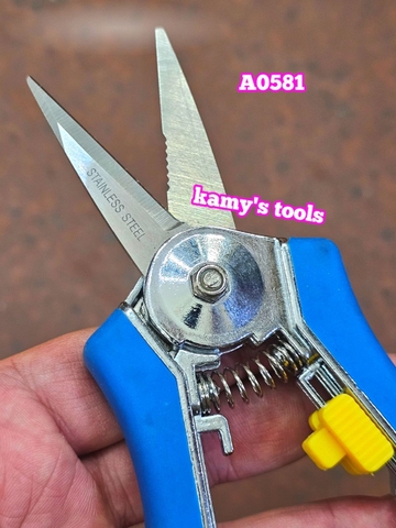A0581 Kéo cắt cành cây nhọn 6 inch 150mm cán vàng C-mart