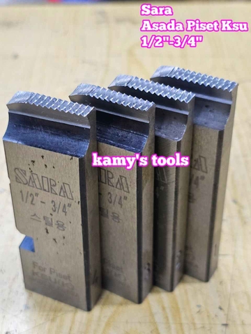 Dao tiện ren ống thép sắt tráng kẽm Asada Piset KSU hiệu Sara 1/2-3/4 inch 21-27mm hệ ren thông dụng BSPT