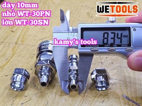Bộ nối nhanh hơi khí nén dùng cho dây hơi 10mm 30SN 30PN Wetools WT-30SN WT-30PN