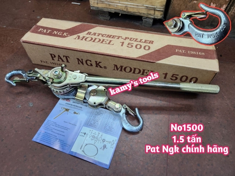 Kích căng cáp 1.5 tấn Pat Ngk NO1500 cáp 6mm dài khoảng 1250mm móc dập nổi chính hãng Haru Awesome
