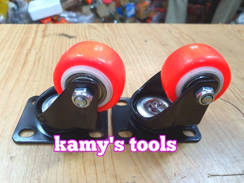 Bánh xe pu nhỏ xoay đường kính 40mm đế 43x60mm (lẻ 1 cái)