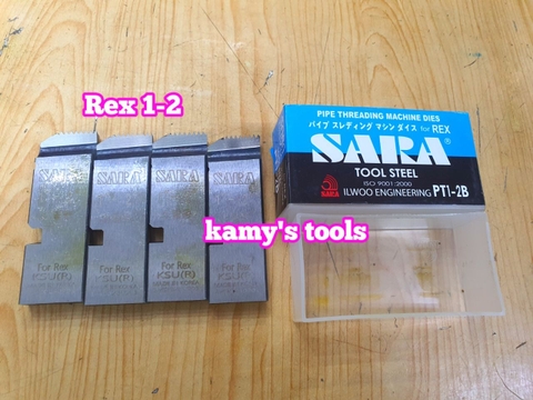 Dao tiện ren ống Rex hiệu Sara 1/2-3/4, 1-2, 2 1/2-3 inch ren ống 21-27mm, 34-60mm, 49mm-90mm hệ ren thông dụng BSPT