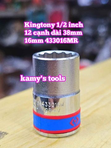 Đầu tuýp khẩu ngắn 1/2 inch Kingtony bông 12 cạnh 13mm 14mm 15mm 16mm 17mm 433013MR 433014MR 433015MR 433016MR 433017MR