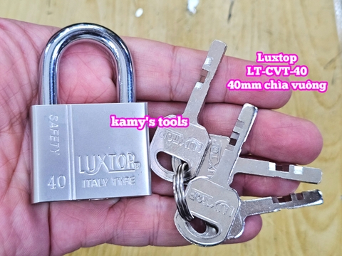 Ổ khóa trắng chìa vuông 4 chìa 4F 40mm Luxtop LT-CVT-40