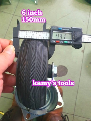 Bánh xe giàn giáo có khóa bánh cao su đặc 6 inch 150mm xoay 360 độ