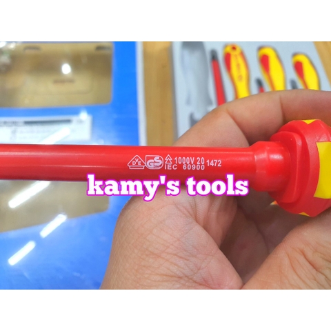 Bộ tua vít 7 cái cách điện 1000V hệ mét Kingtony 30617MR, tô vít cách điện