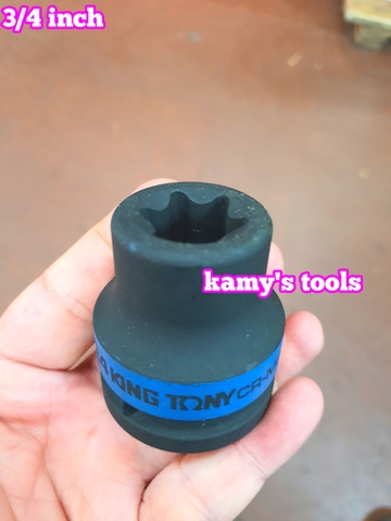 Đầu tuýp khẩu 3/4 inch E24 Kingtony 657524M đen dài 50mm thép cr-mo