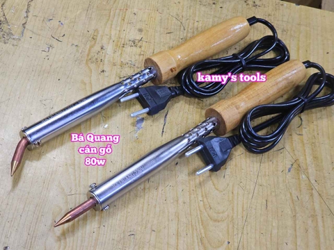 Mỏ hàn chì cán gỗ Bá Quang 80W loại cong và loại thẳng BQ-80GC BQ-80GT