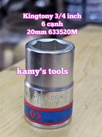 Đầu tuýp khẩu 3/4 inch 6 cạnh trắng Kingtony 17mm 18mm 19mm 20mm 21mm 633517M 633518M 633519M 633520M 633521M