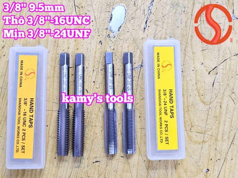 Bộ taro hệ inch tạo ren trong 3/8 inch (9.5mm) Shanghai bước ren thô và mịn 3/8-16 UNC 3/8-24 UNF