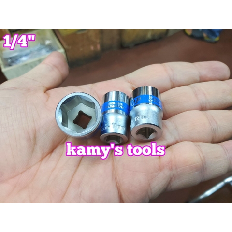 Đầu tuýp đầu khẩu ngắn 1/4 inch lục giác TOP chính hãng 5mm 6mm 7mm 8mm 9mm 10mm 11mm 12mm 13mm 14mm (lẻ từng cục)