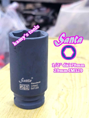 Đầu tuýp 1/2 inch đen dài Santa 25mm 26mm 28mm 29mm IM125 IM126 IM128 IM129