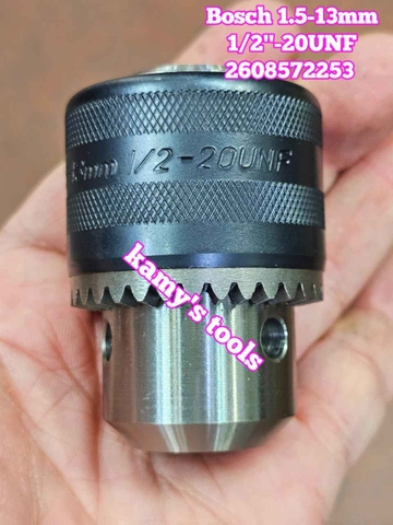 Đầu khoan có khóa Bosch 2608572253 kẹp 1.5-13mm ren 1/2-20UNF chính hãng
